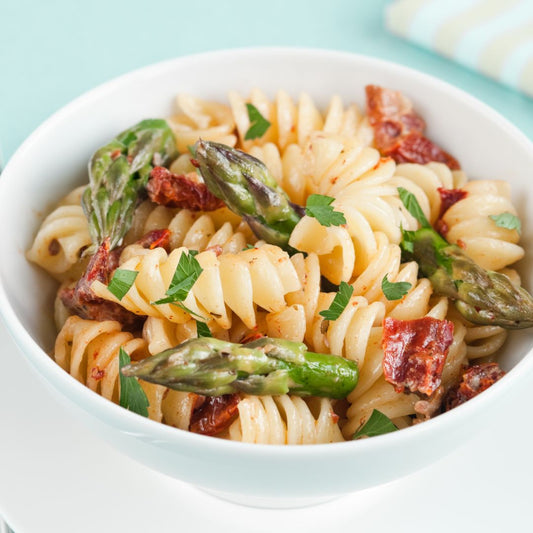 Pasta asparagi e prosciutto crudo